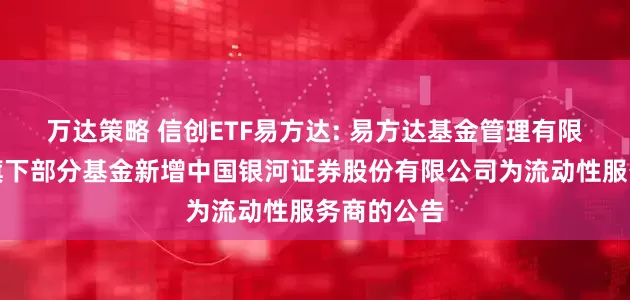 万达策略 信创ETF易方达: 易方达基金管理有限公司关于旗下部分基金新增中国银河证券股份有限公司为流动性服务商的公告